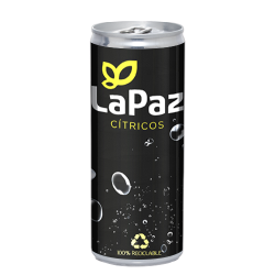 Lata de agua 6% de Gas 25cl - Etiqueta adhesiva a todo color